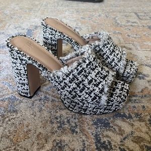 Houndstooth Platform Heels
